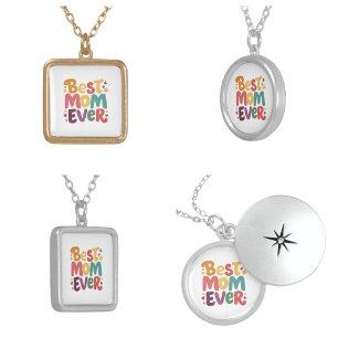 Hearts and Stars Best Mom Ever Silver Plated Necklace