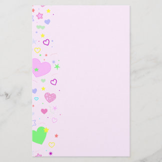 Hearts and Stars Design Stationery