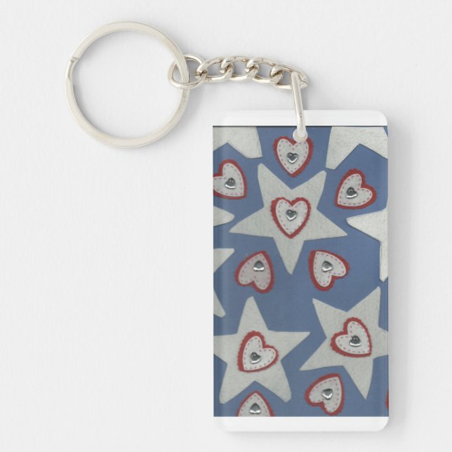 Hearts and Stars Keychain (Front)