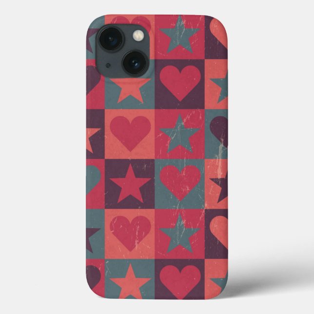 Hearts And Stars Pattern Pink Case-Mate iPhone Case (Back)
