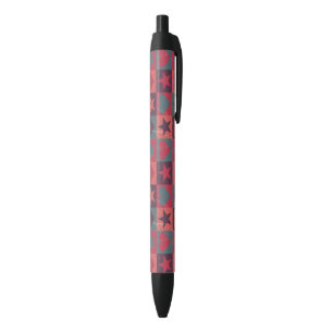 Hearts And Stars Pattern Pink Pen