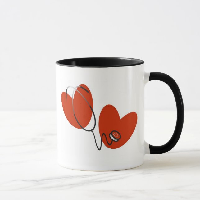 Hearts and Stethoscope Mug (Right)