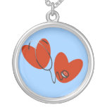 Hearts and Stethoscope T-shirts and Gifts Silver Plated Necklace
