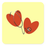 Hearts and Stethoscope T-shirts and Gifts Square Sticker