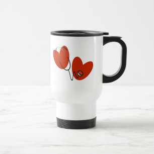 Hearts and Stethoscope T-shirts and Gifts Travel Mug