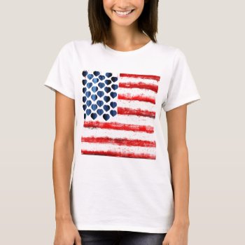 Hearts And Stripes American Flag.love America T-shirt by BooPooBeeDooTShirts at Zazzle