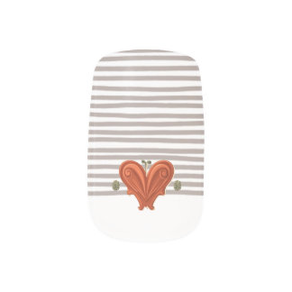 Hearts and Stripes Minx Nail Art