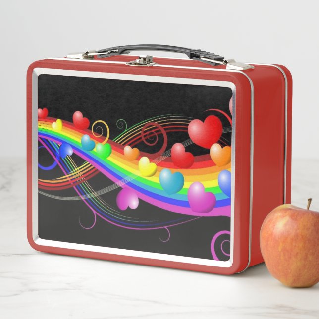 Hearts and Swirls Metal Lunch Box (In Situ)