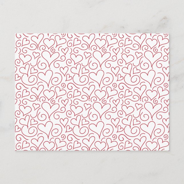Hearts and Swirls Postcard (Front)