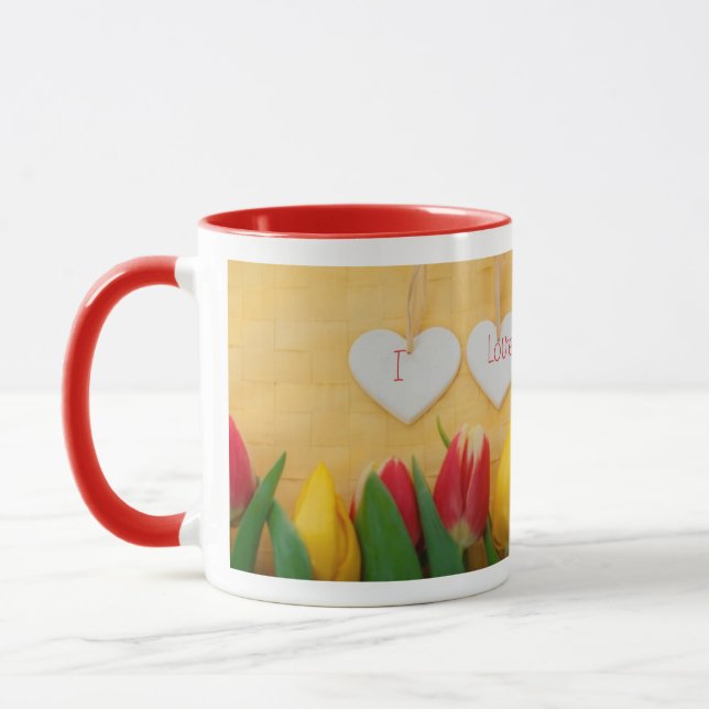 Hearts and Tulips Mug (Left)