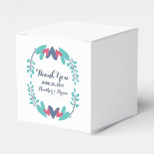 Hearts and Vines Wedding Favor Boxes (Front Side)