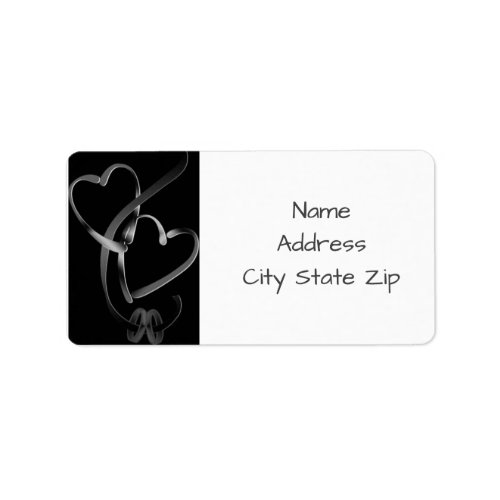 HEARTS AND WEDDING RINGS ADDRESS LABEL