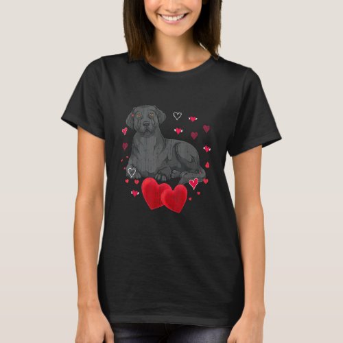 Hearts Animal Pet Dog  Black Labrador Owner Black  T_Shirt