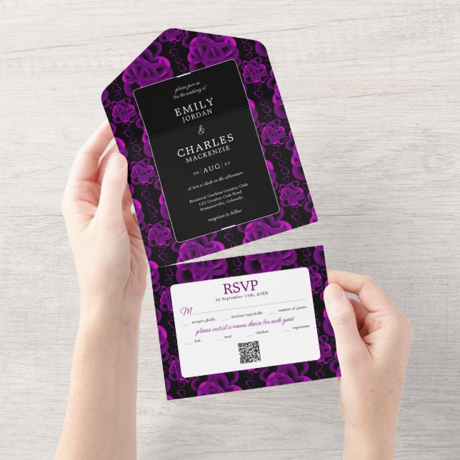 Hearts Aplenty All in One Wedding Invite (Tearaway)