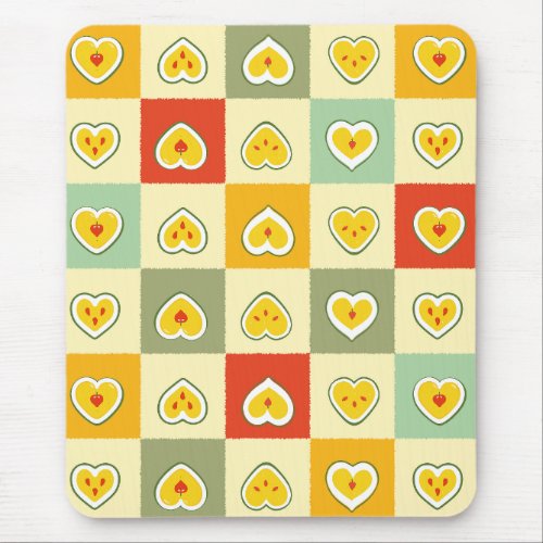 Hearts Apples Mouse Pad