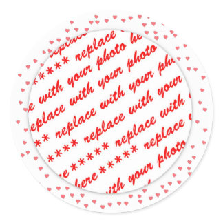 Hearts Around Your Photo Template Classic Round Sticker