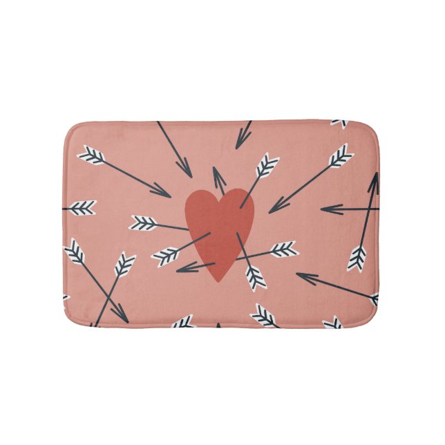 Hearts arrows hand-made. bath mat (Front)