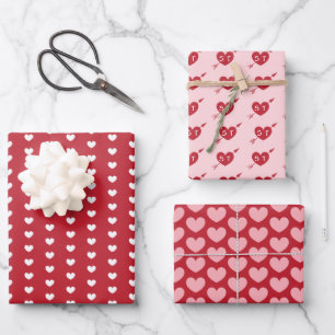 Hearts Arrows Initials Personalized Valentine Wrapping Paper Sheets