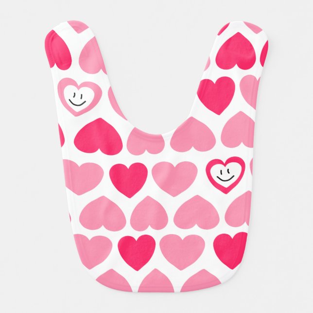 Hearts Baby Bib (Front)