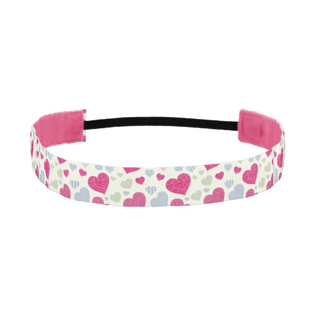 Hearts Background Athletic Headband (Front)