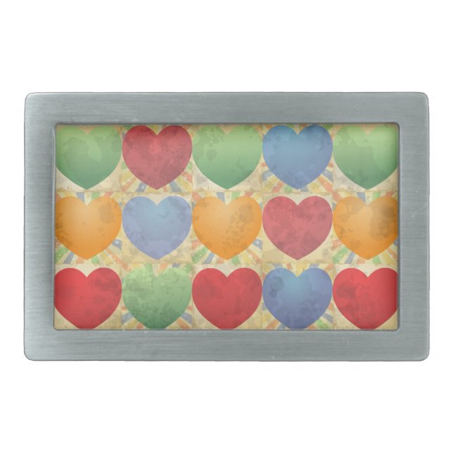 Hearts background belt buckle (Front)