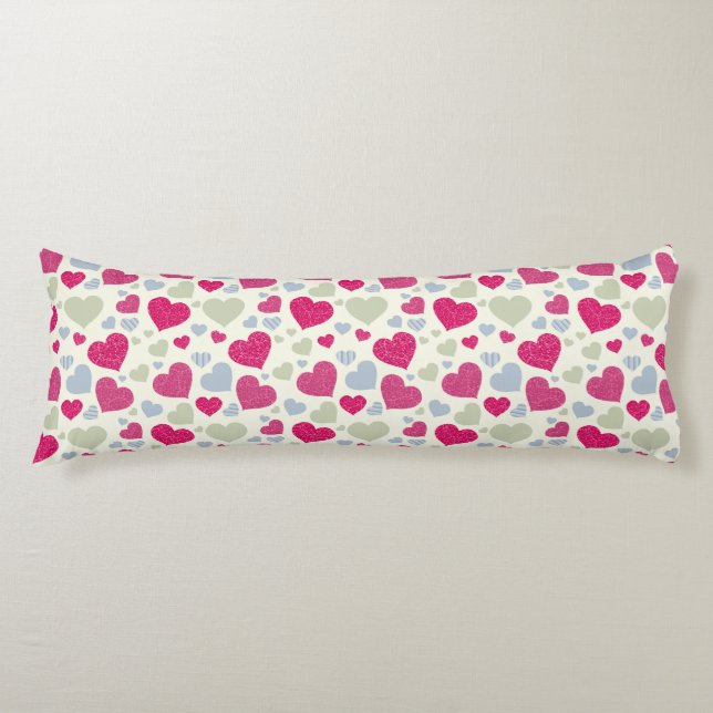 Hearts Background Body Pillow (Front)