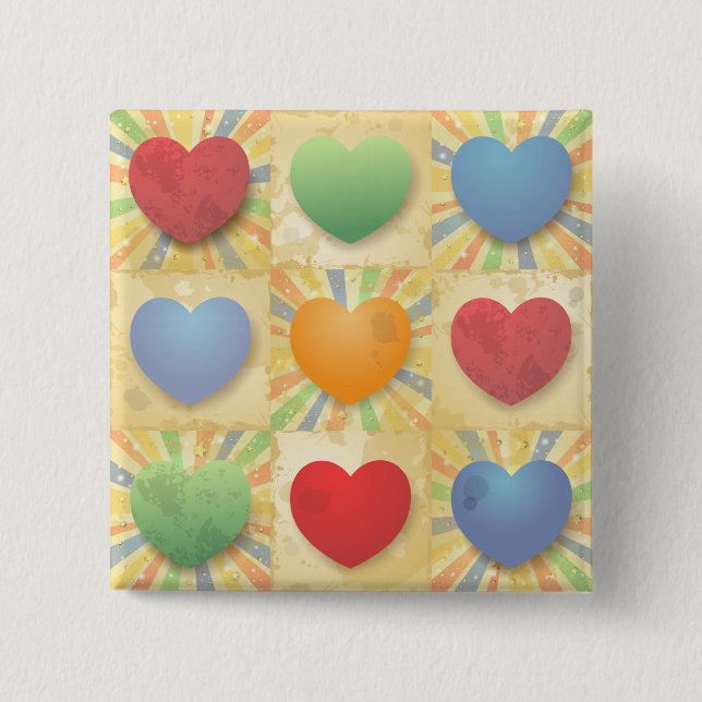 Hearts background button (Front)