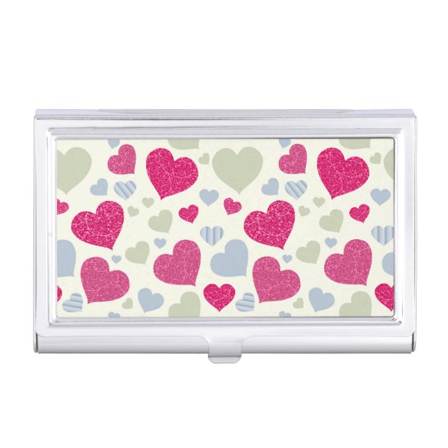 Hearts Background Case For Business Cards (Front)