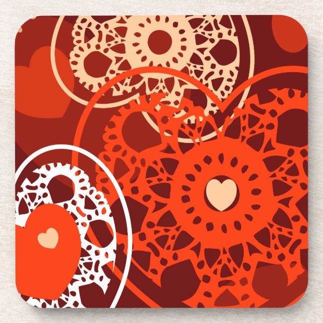 Hearts background, coaster (Front)