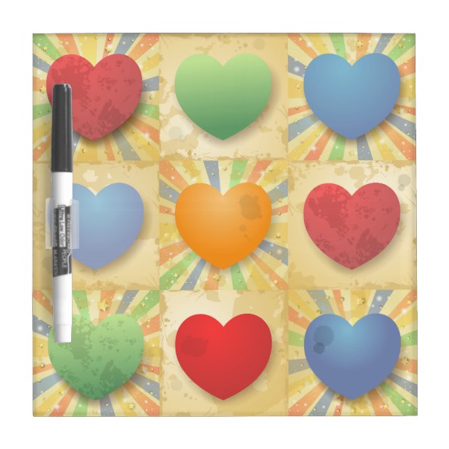 Hearts background Dry-Erase board (Front)