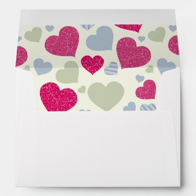 Hearts Background Envelope (Back (Bottom))