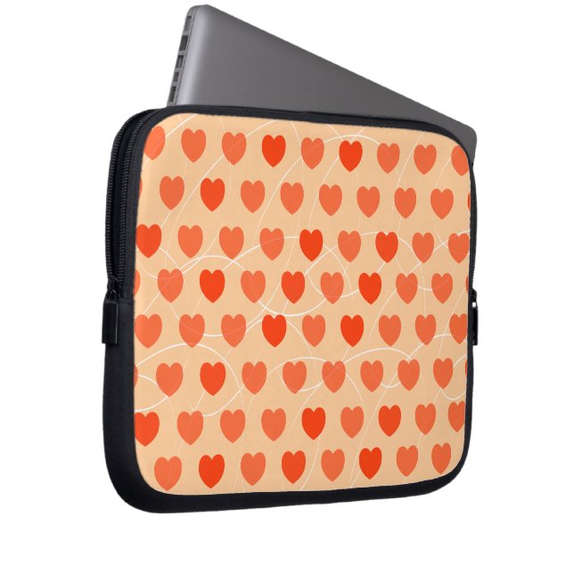 Hearts background, laptop sleeve (Front Right)