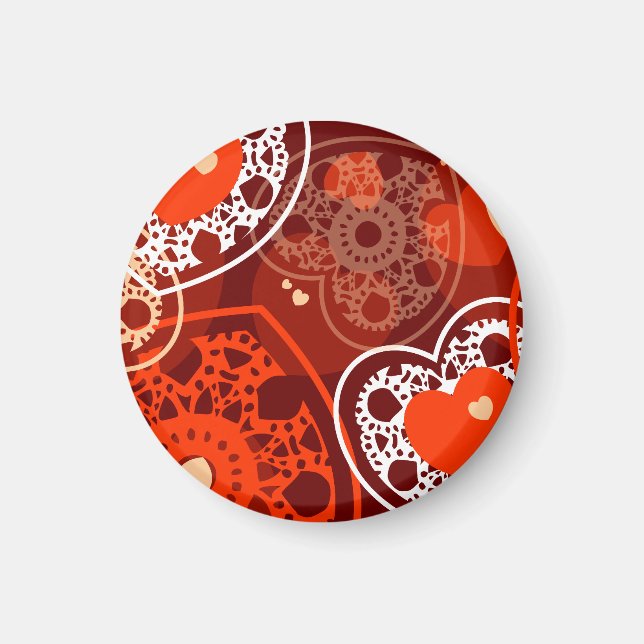 Hearts background, magnet (Front)