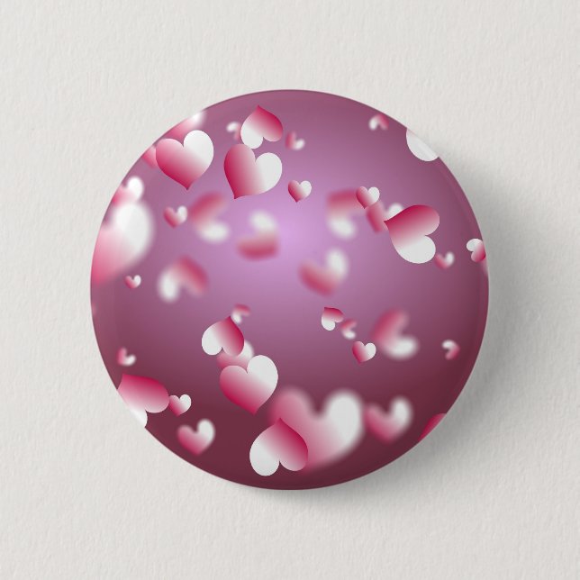 Hearts Background Pinback Button (Front)