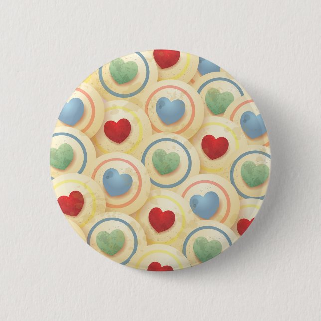 Hearts background pinback button (Front)