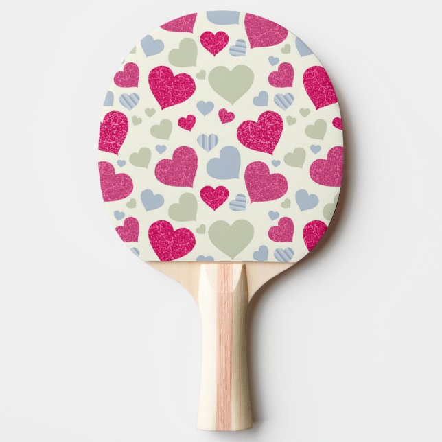 Hearts Background Ping Pong Paddle (Front)
