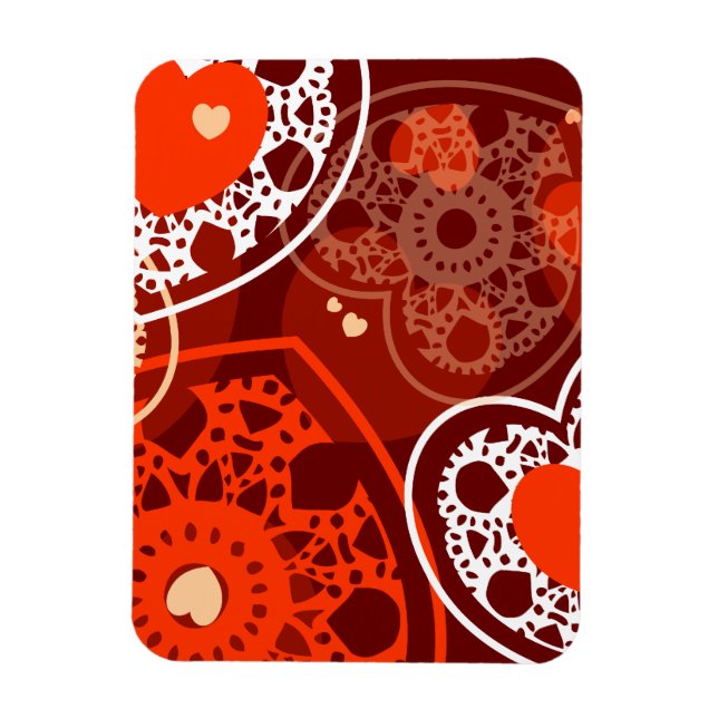 Hearts background, premium magnet (Vertical)