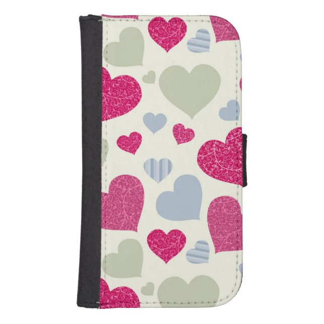 Hearts Background Samsung Galaxy Wallet Case (Front)