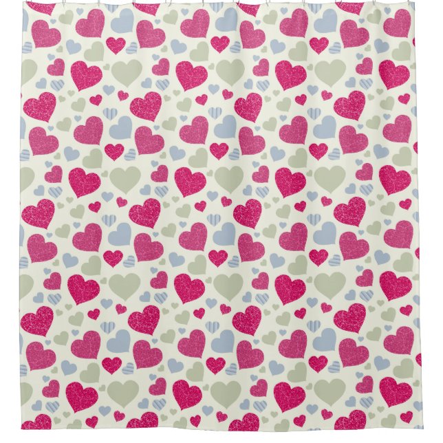 Hearts Background Shower Curtain (Front)