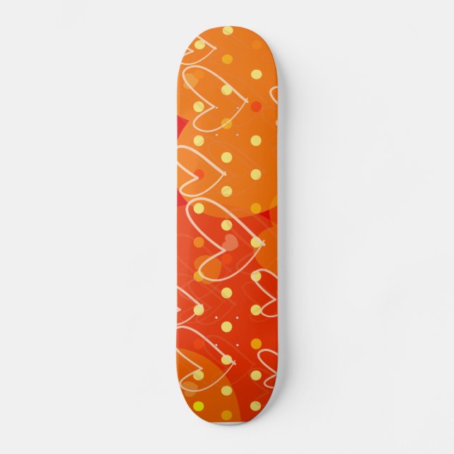 Hearts background, skate skateboard deck (Front)