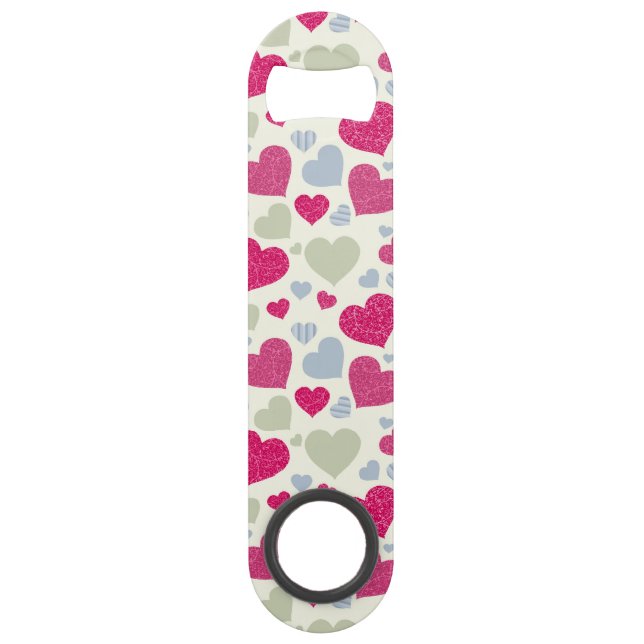 Hearts Background Speed Bottle Opener (Front)