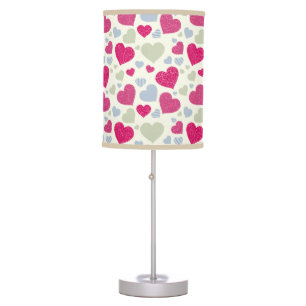 Hearts Background Table Lamp