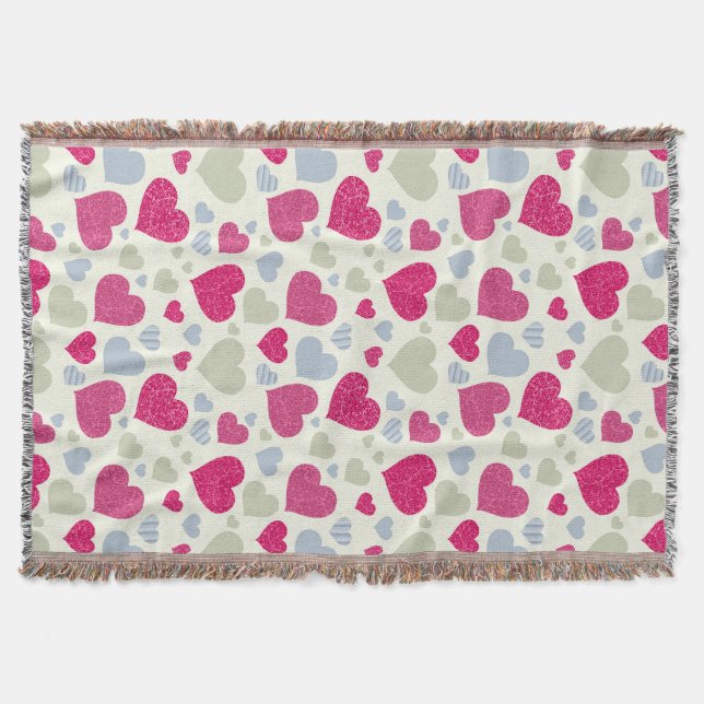 Hearts Background Throw Blanket (Front)