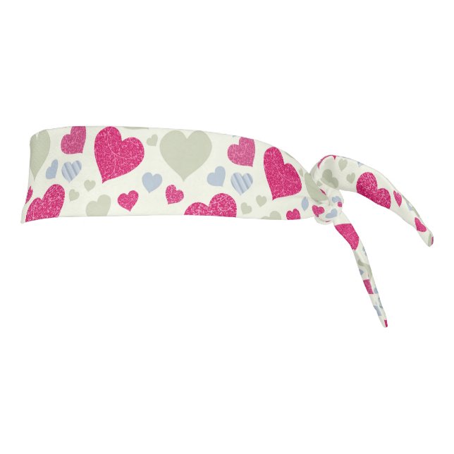 Hearts Background Tie Headband (Rotate 90)