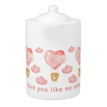 Hearts Balloon Valentine Personalized Custom Teapot