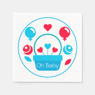 Hearts, Balloons and heart basket Napkins