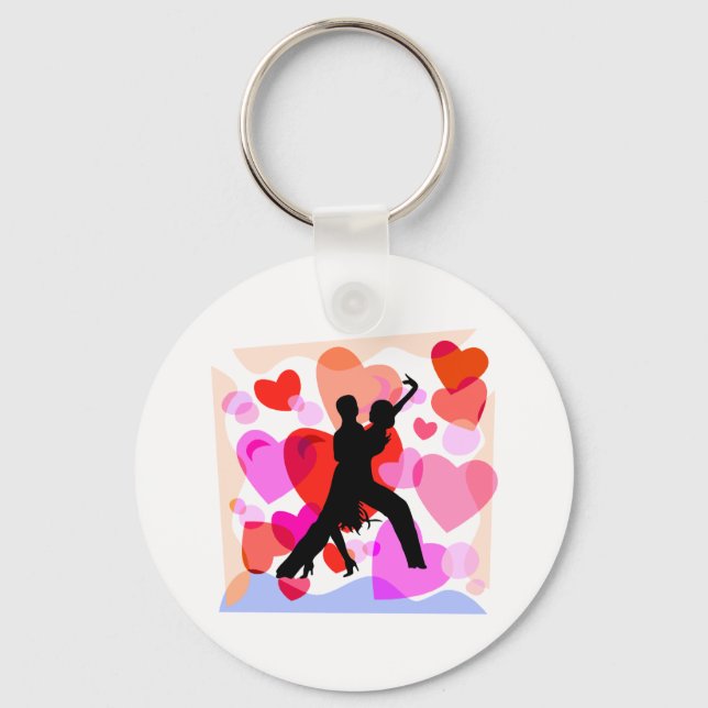 Hearts ballroom dancing keychain (Front)