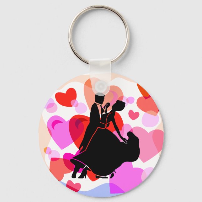 Hearts ballroom dancing keychain (Front)