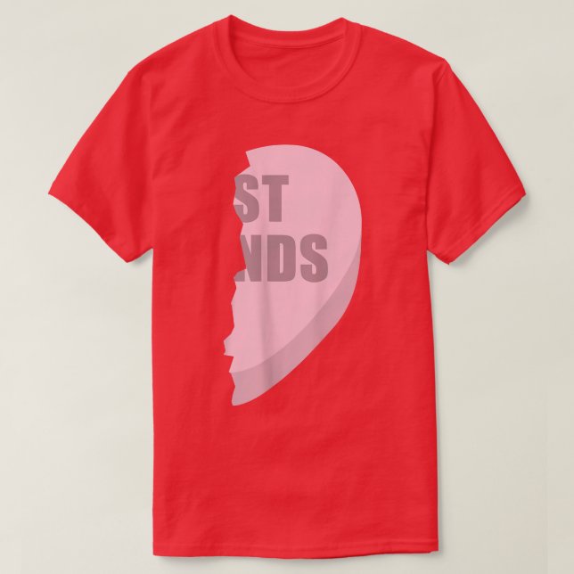Hearts Best Friend T s  Matching Bff Outfits Tees5 T-Shirt (Design Front)