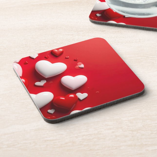 hearts beverage coaster (Left Side)